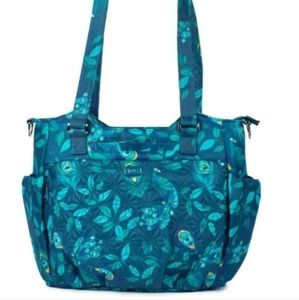 LUG Scuttle crossbody tote in Emerald Peacock